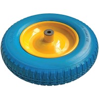 Roată roabă 14” x 3.5 – 8, ax D14 mm, poliuretan SSPU, bucșă oțel, profil crampon