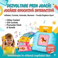Jucarie educativa, Cititor de carduri, invatare engleza, 224 de cuvinte