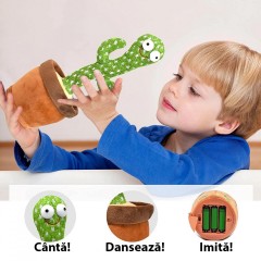 Jucarie interactiva de plus Cactus dansator in ghiveci