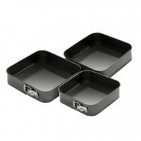 Set 3 tavi cu fund detasabil, forma patrata pentru prajituri