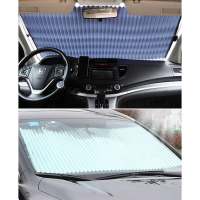 Parasolar auto retractabil, ajustabil, rezistent UV, fixare prin ventuze