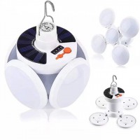 Set 2 x Bec cu panou solar si acumulator, 5 trepte de iluminat