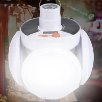 Set 2 x Bec cu panou solar si acumulator, 5 trepte de iluminat