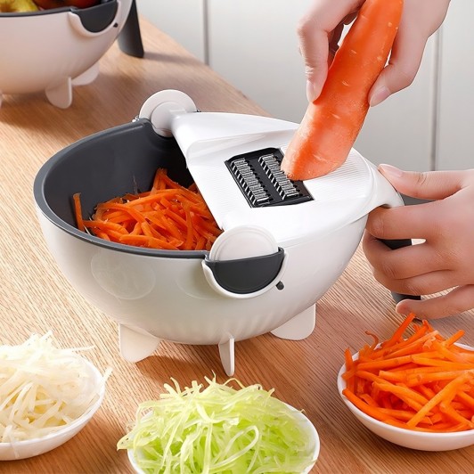 Tocator Multifunctional, Lame Otel Inoxidabil, Suport Scurgere, Maner, Protectie Mana