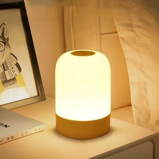 Lampa LED Reincarcabila, Control tactil, Lumina in 3 culori albe, 16 Culori RGB