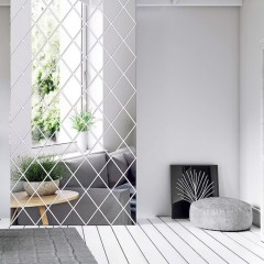 Set 58 oglinzi acrilice, romb, autoadezive, 100x100 cm