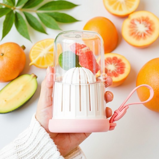 Pahar din silicon, cu pai, pentru copii, anti-cadere, compartiment fructe/ceai/gheata, 500ml, roz