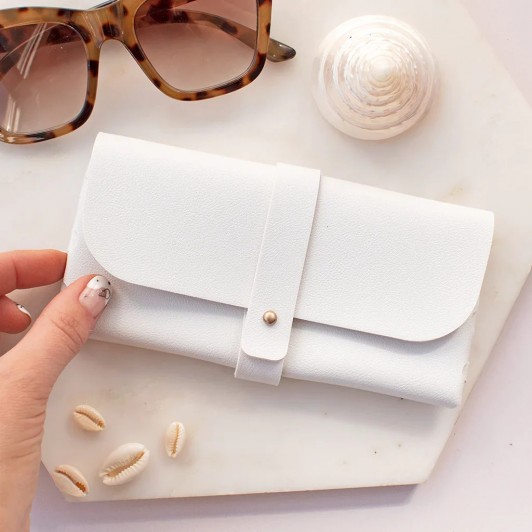 Toc elegant pentru ochelari, 17 x 8.5 cm, Alb