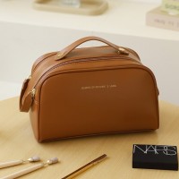 Geanta cosmetice pentru femei, imitatie piele, maro