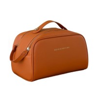 Geanta cosmetice pentru femei, imitatie piele, maro