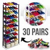 Pantofar cu 10 niveluri, capacitate 30 perechi, reglabil, negru