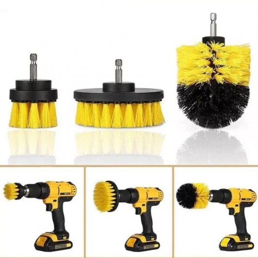 Set 3 perii pentru curatare, universale, cu adaptor pentru bormasina