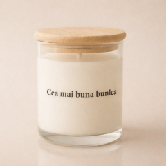 Lumanare handmade mesaj pentru Bunica, din ceara ecologica premium, cu capac