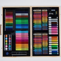 Set desen copii 220 piese WoodArt Creative Master cutie lemn cadou educational