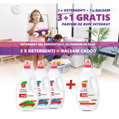 Pachet 9L Detergent cu parfum de rufe integrat + balsam de rufe GRATIS