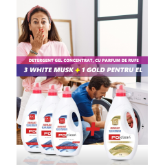 OFERTA 3+1 GRATIS: Detergenti gel, 3 x WHITE MUSK + 1 x GOLD pentru el