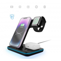 Statie de Incarcare Wireless 3 in 1, Fast Charge 15 W