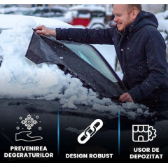 Husa parbriz auto, dimensiune 138 cm x 148 cm, culoare neagra