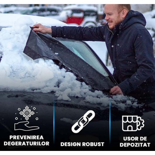 Husa parbriz auto, dimensiune 138 cm x 148 cm, culoare neagra