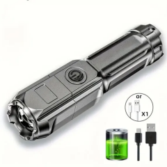 Lanterna militara puternica cu acumulator 800 mAh indicator baterie, usb, 300 metri
