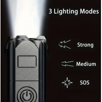 Lanterna militara puternica cu acumulator 800 mAh indicator baterie, usb, 300 metri