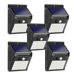 Set 5 x Lampa solara de perete cu senzor miscare 30 LED Set 5 x Lampa solara de perete cu senzor miscare 30 LED