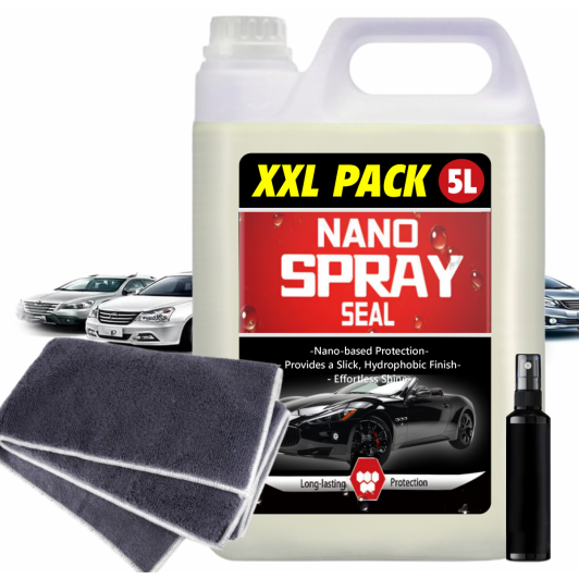 Pack 5L Spray Nano pentru masina cu acoperire rapida, calitate premium + spray + laveta de aplicare Pack 5L Spray Nano pentru masina cu acoperire rapida, calitate premium + spray + laveta de aplicare