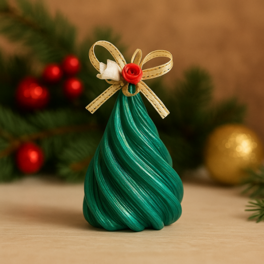 Lumanare decorativa „Magie de Smarald” eleganta festiva handmade pentru Craciun + ambalaj de cadou