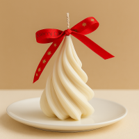 Lumanare Sculpturala Eclat de Noel - Eleganta Handmade din Ceara Naturala, Cadou Premium de Craciun