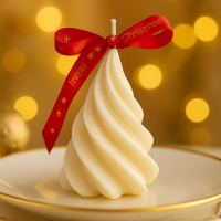 Lumanare Sculpturala Eclat de Noel - Eleganta Handmade din Ceara Naturala, Cadou Premium de Craciun