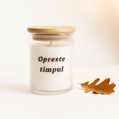 Lumanare handmade din ceara de soia „Oprește timpul” eco, elegantă, cadou special