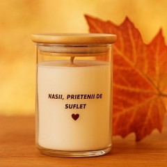 Lumanare Premium Nasii, Prietenii de Suflet - Trandafir de Damasc, Handmade cu Ceara Naturala