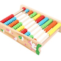 Numaratoare din Lemn, Vopsea Ecologica, 10 Siruri x 10 Margele, 4-6 Ani, 24.5 x 20.5 cm, Multicolor