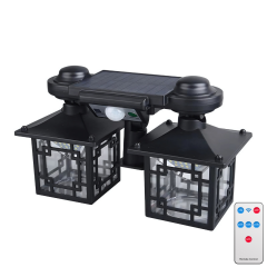 1 + 1 Gratis Felinar solar dublu cu senzor si telecomanda, 192 led-uri, iluminare solara puternica