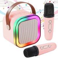 Set karaoke cu difuzor, 2 microfoane, raza actiune 10 m, efecte de voce, bluetooth 5.3