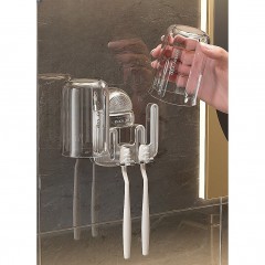 Suport Multifunctional Dublu, Pahar si Suport pentru Periuta de Dinti Suport Multifunctional Dublu, Pahar si Suport pentru Periuta de Dinti