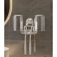 Suport Multifunctional Dublu, Pahar si Suport pentru Periuta de Dinti Suport Multifunctional Dublu, Pahar si Suport pentru Periuta de Dinti