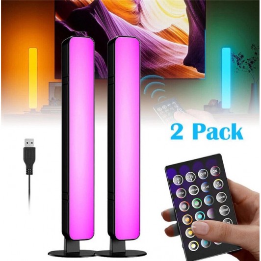 Set 2 lampi ambientale cu telecomanda, jocuri de lumini, pentru divertisment, multicolore