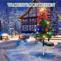 Set 4 x Lampa solara LED de Craciun, brad impodobit 68 cm
