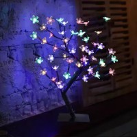 Copac decorativ cu flori de cires, 24 LED. multicolor