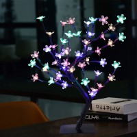 Copac decorativ cu flori de cires, 24 LED. multicolor