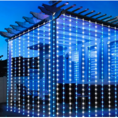 Instalatie perdea interconectabila 9x1 Metri, 360 LED, Albastru