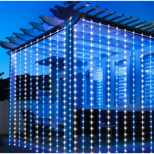 Instalatie perdea interconectabila 9x1 Metri, 360 LED, Albastru