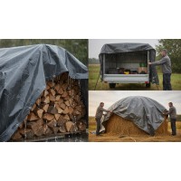 Prelata 6 m x 10 m, inele aluminiu, colturi ranforsate, 3 straturi, argintiu, densitate 150 gr