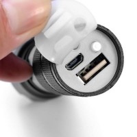 Lanterna militara puternica cu acumulator 1200 mAh indicator baterie, usb, 300 metri