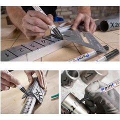 1 + 1 Gratis Marker negru cu vopsea, retus, paint, multi suprafete, rezistenta pana 80 grade C