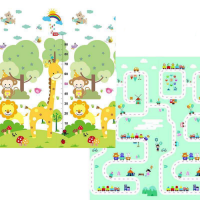 Covor de joaca cu doua fete, termic, 200 x 150 x 1 cm, pliabil, antiderapant, protectie la lovituri