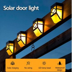 4 x Lampa solara cu senzor geometric cu lumina calda, design retro, IP65