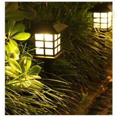 Set 8 x felinare solare led pentru gradina, tip tarusi retro, lumina alb cald,