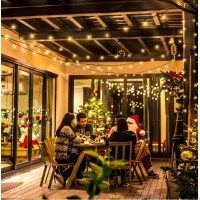 Instalatie alb cald pentru interior/exterior, 8 programe, alimentare 220V, LED, IP44, 30 m